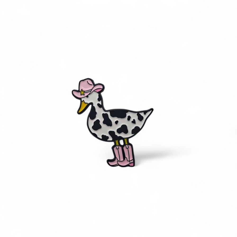 Cowgirl Duck Enamel Pin